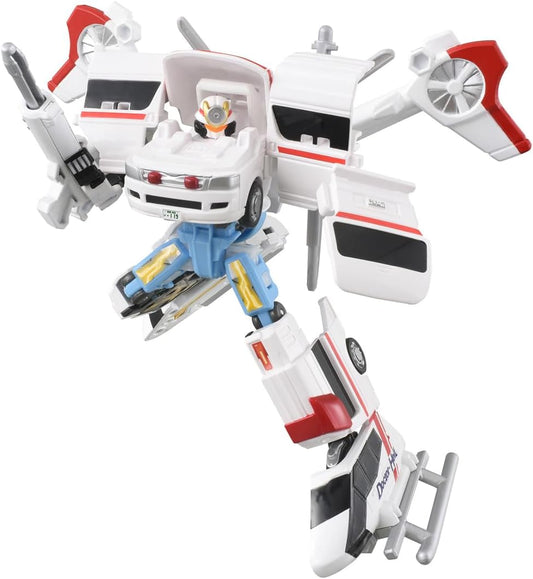 Takara Tomy Tomica Jobreiver TJBDX United Medibreiver Emergency Car & Doctor Helicopter Combination Set, Mini Car Toy, Ages 3 and Up