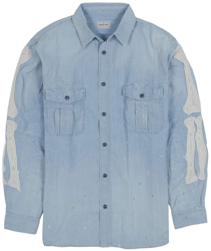 KAPITAL 'BONES' CHAMBRAY WORK SHIRT