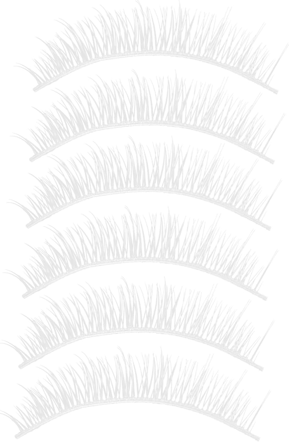 FOMIYES 3 Pairs False Eyelashes, Top Eyelashes, White, Natural Fiber, Actress Eyelashes, Soft, Cosplay Makeup, Home DIY Makeup, Long Lasting, COSPLAY Fancy Dress Ball, Costume Anime, Lifestyle Makeup,