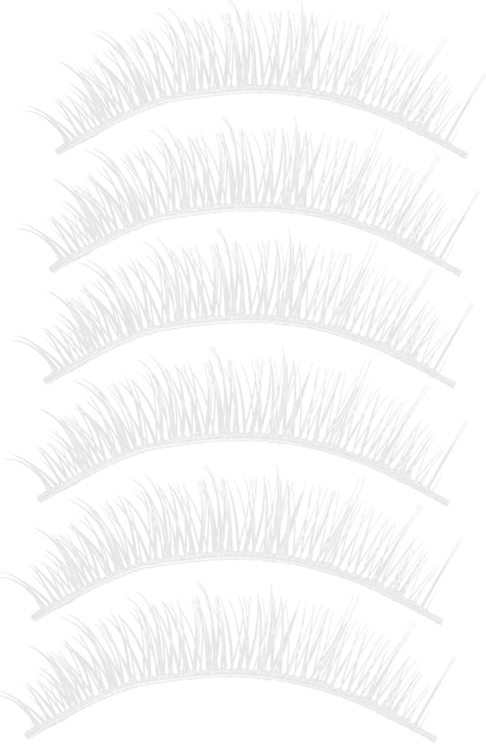FOMIYES 3 Pairs False Eyelashes, Top Eyelashes, White, Natural Fiber, Actress Eyelashes, Soft, Cosplay Makeup, Home DIY Makeup, Long Lasting, COSPLAY Fancy Dress Ball, Costume Anime, Lifestyle Makeup,