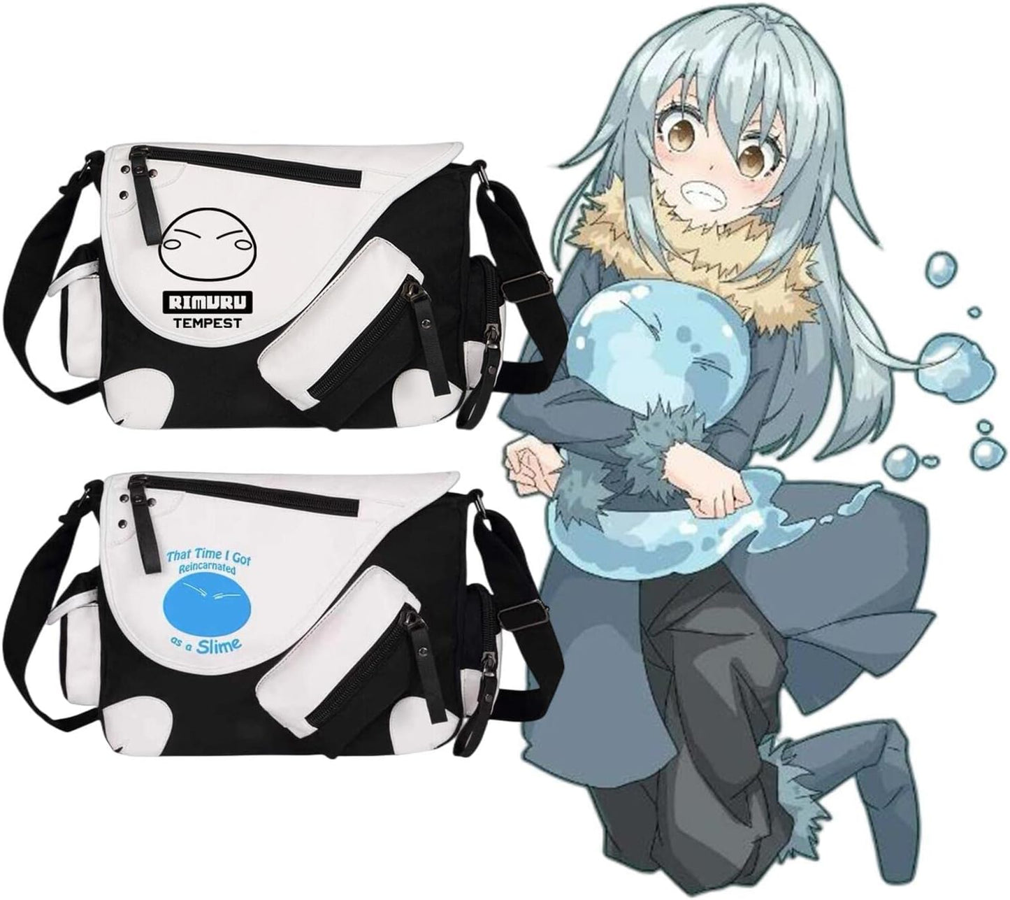 Reincarnated Slime Shoulder Bag, Oblique Bag, Rimuru, Anime, Cute, Large Capacity, Men's, Women's, Travel Bag, One Shoulder Backpack, Left & Right Handle, Multi-functional, Adjustable, For Work or