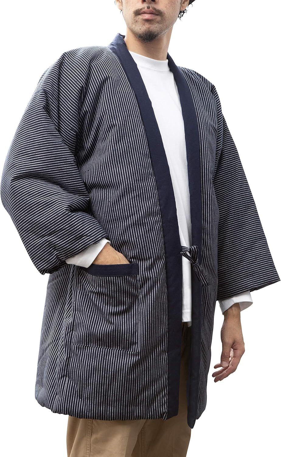 Handmade Kurume Hanten, Large Size, Open and Closed Front, Men's, Made in Japan, Cotton Filling, Very Warm