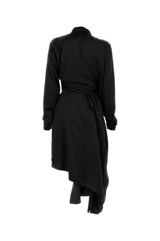 Balenciaga バレンシアガブラックサテンドレス - Image 1