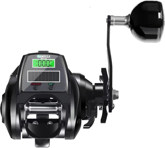 (2025 Model Limited) Bait LED with Counter, Waterproof, Professional Rechargeable Model and Regular Model, Line Counter 7.2 Gear Ratio, Replaceable Battery, Super Large Drag Force, 22.0 lbs (10