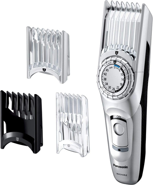 Panasonic Hair Cutter Clipper for Short Hair, Rechargeable & AC-Powered, Silver ER-GC74-S