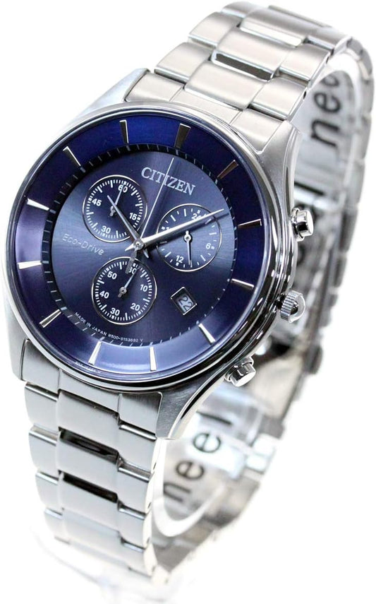 Citizen AT2360-59L Men's Wristwatch, Citizen Collection Eco-Drive Thin Chronograph, Dial Color - Blue, watch