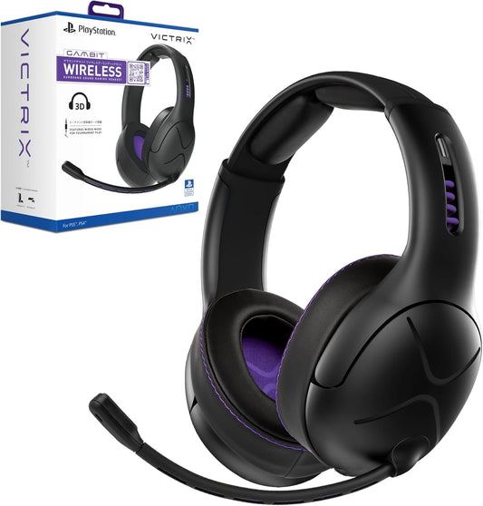 【SONYオフィシャルライセンス商品】PDP Victrix Gambit PS5 ゲーミングヘッドセット ワイヤレス 有線 ブラック マイク付き【国内正規品】