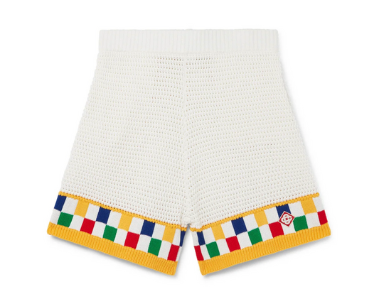 CASABLANCA 'YELLOW CHECKER' KNIT SHORTS