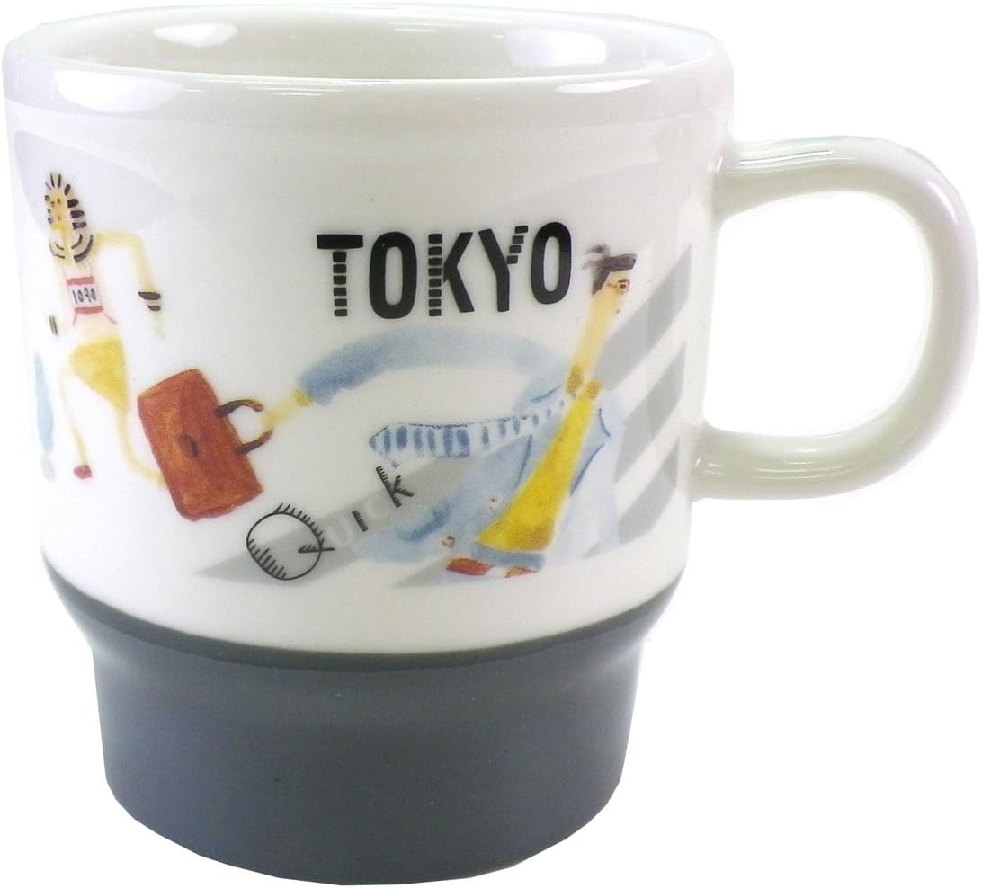 Starbucks Staba, Japan Limited, Tokyo Limited Mug, Renewed Design, People Crossing Sidewalks, Hustle and Hustle of Tokyo City Local Limited, Silver Mug, Ceramic