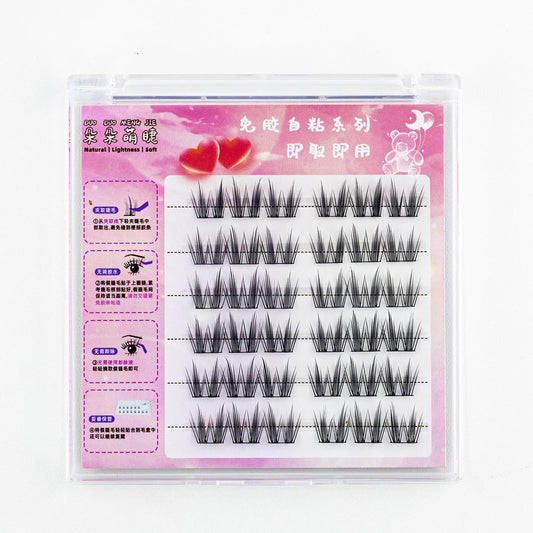 MJ634 False Eyelashes, Partial Eyelashes, 3D False Eyelashes, No Glue Required, 1 Second, For Beginners, Large Capacity, 6 Pairs, Natural Finish, 3D Texture, Natural, Popular, Bundle, Long Lasting