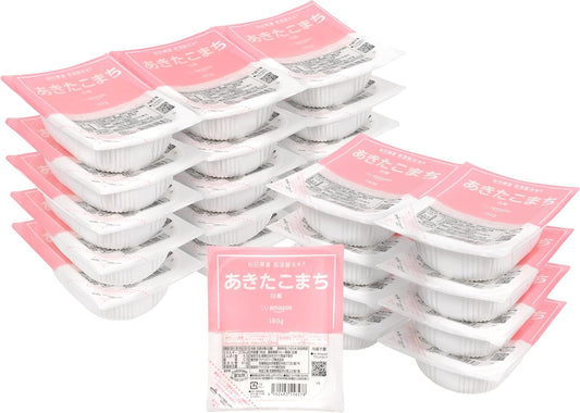 By Pack-Rice Akita Prefecture, Akitakomachi, 6.3 oz (180 g) x 24 Pieces, 100% Domestic Rice, Low Temperature Rice