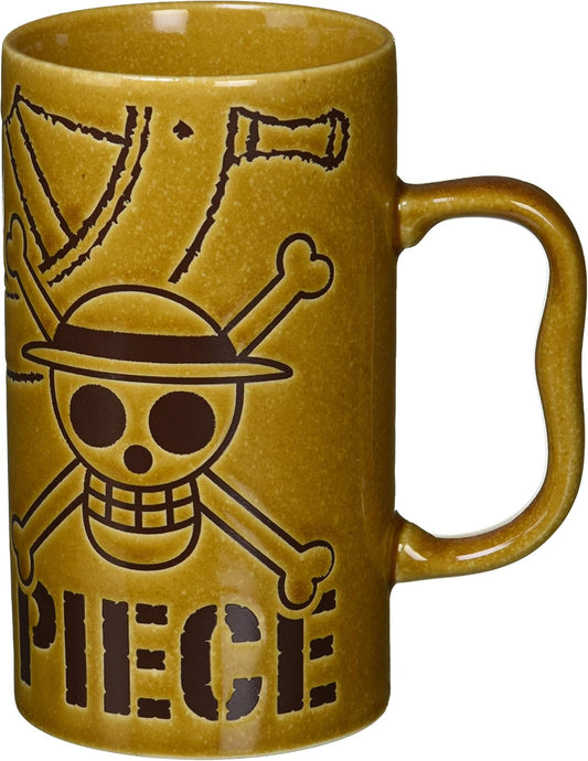 金正陶器(Kaneshotouki) アニメ 「 ワンピース(ONE PEICE) 」 海賊旗 撥水 ジョッキ 600ml 茶色 122196