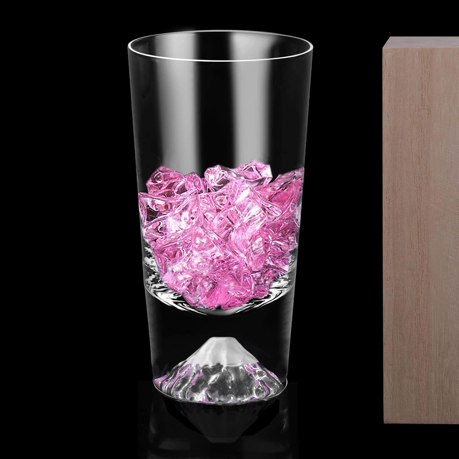 Fuji Tumbler, 8.5 fl oz (240 cc), Easy to Hold, Luxurious, Artisan Handmade, Paulownia Box, Rock Glass, Beer, Highball, Stylish, Celebration, Wedding Gift, Sixtieth Birthday Gift, Popular (Set of 1)