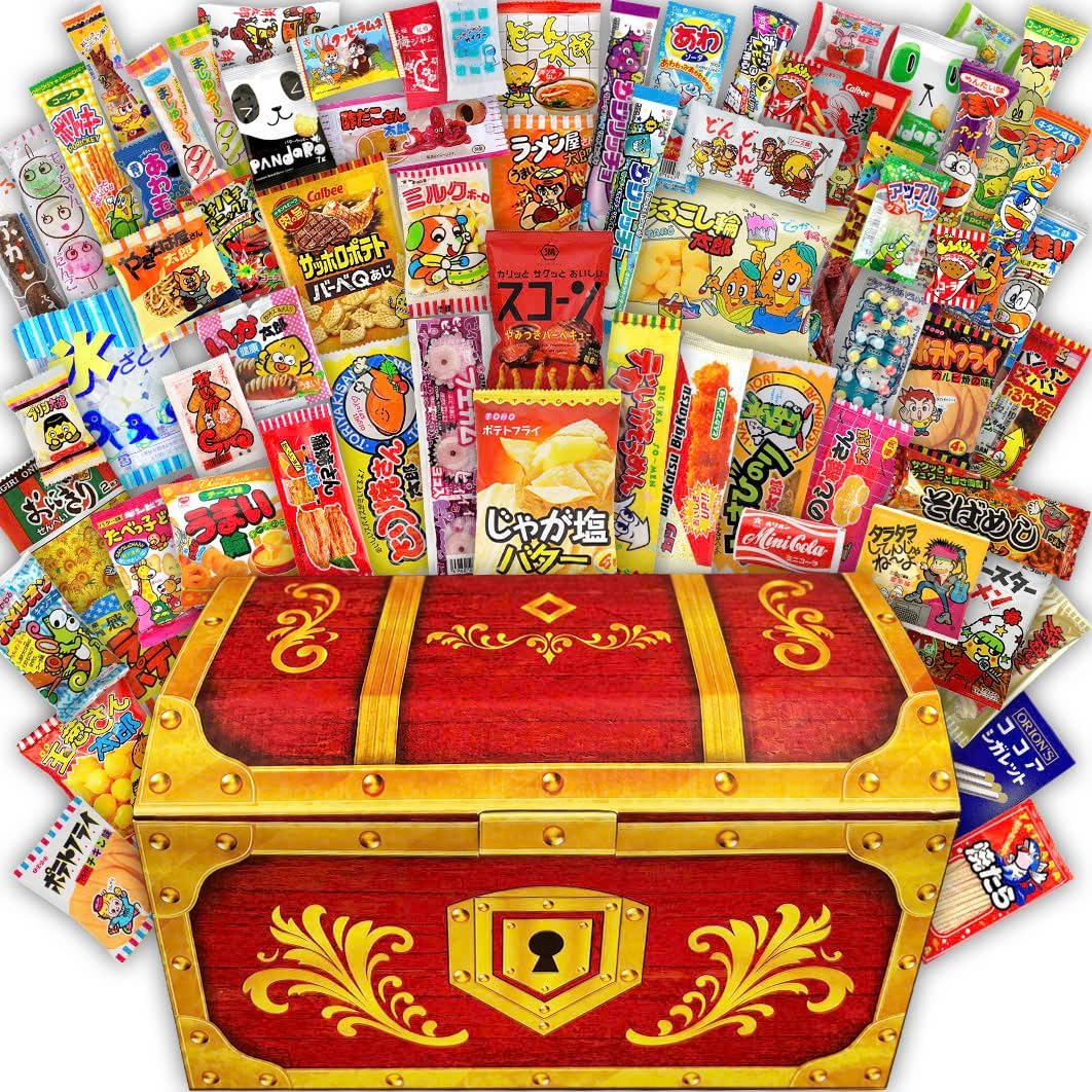 【Prime Japan Gift】お菓子 駄菓子 詰め合わせ 88種 約1.2kg 大容量 宝箱セット 個包装 プレゼント ギフト 誕生日 パーティー イベント 景品 お祭り 差し入れ お菓子セット