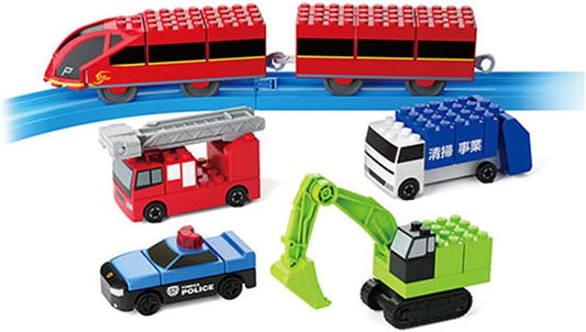 Takara Tomy Tomica Plarail Blocks Entry Set Toy Ages 3 and Up