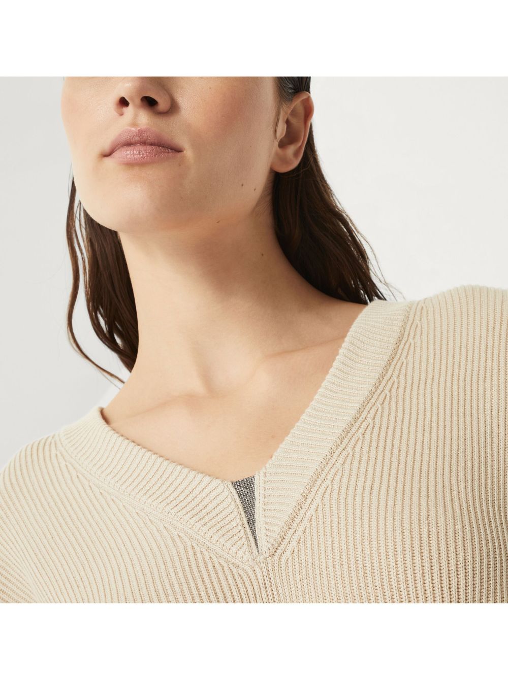 Brunello Cucinelli Cotton V Necked Seater - Image 1