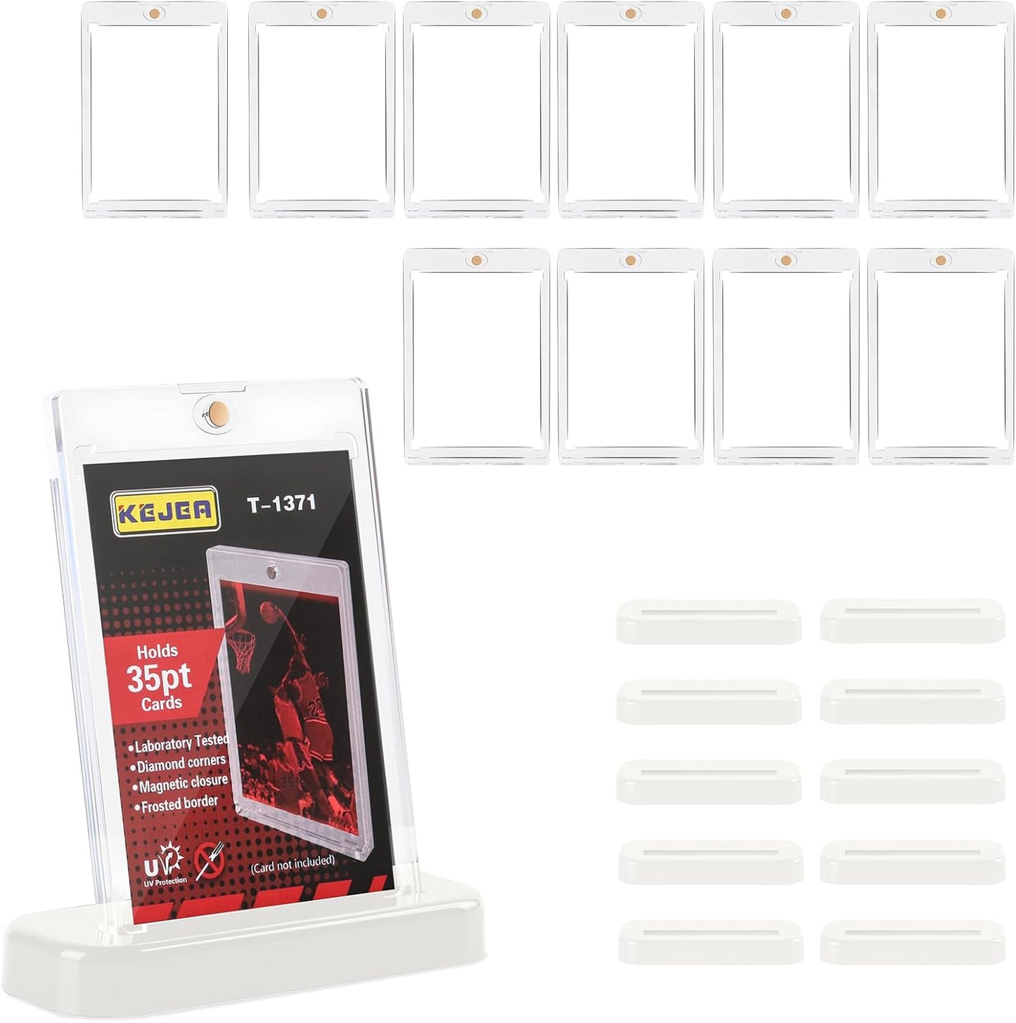 Magnetic Loader (Loader x 10 + Stand x 10) Card Loader, 35 pt, Pokéka, UV Protection, Card Case, Protective Case, Compatible with Approx. 0.04 inch (1 mm) Thickness, Magnetic Type (B10 + 10)