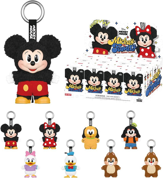 POP MART DISNEY Mickey Family Cute Together Plush Key Chain Series [1 Piece] Popmart Plush Toy Blind Box Figurine Plastic Model Premium Toy PVC Soft Vinyl Original Character Birthday Gift