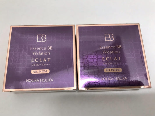 Holika Holica Essence BB W Dation Eclat 0.6 oz (18 g), Set of 2 Cotton Puff 20 Sheets Included