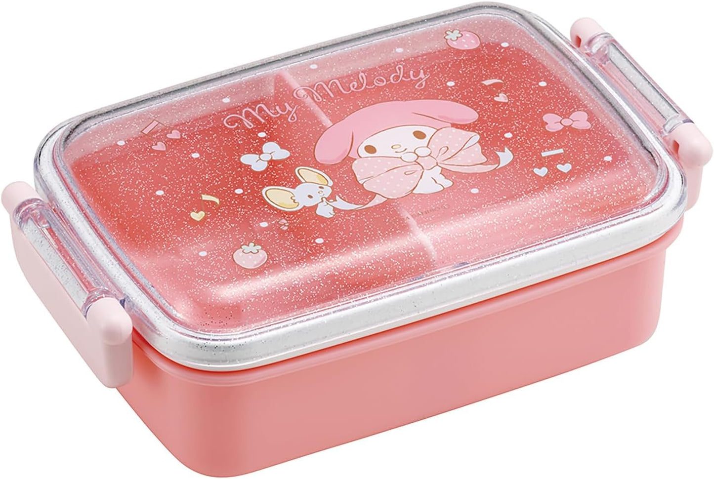 Skater RBF3ANAG-A Lunch Box for Kids, 15.2 fl oz (450 ml), Fluffy Dome Lid, Single Tier, Made in Japan, Sanrio, My Melody, Big Ribbon, for Girls