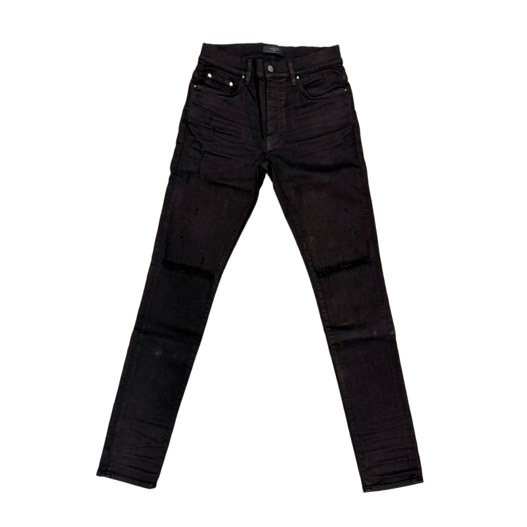 AMIRI 'SLASH' SLIM BLACK JEANS