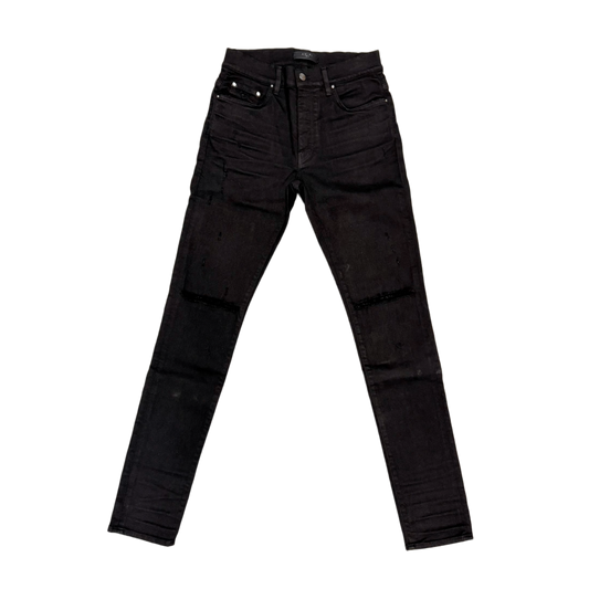 AMIRI 'SLASH' SLIM BLACK JEANS