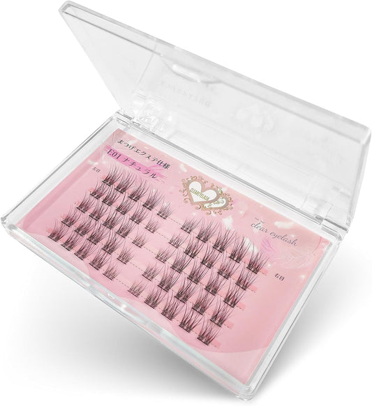 Partial False Eyelashes, Large Capacity, 50 pcs, Korea, Natural, 3D Dimensional, Matsueku Self (E01 Natural)