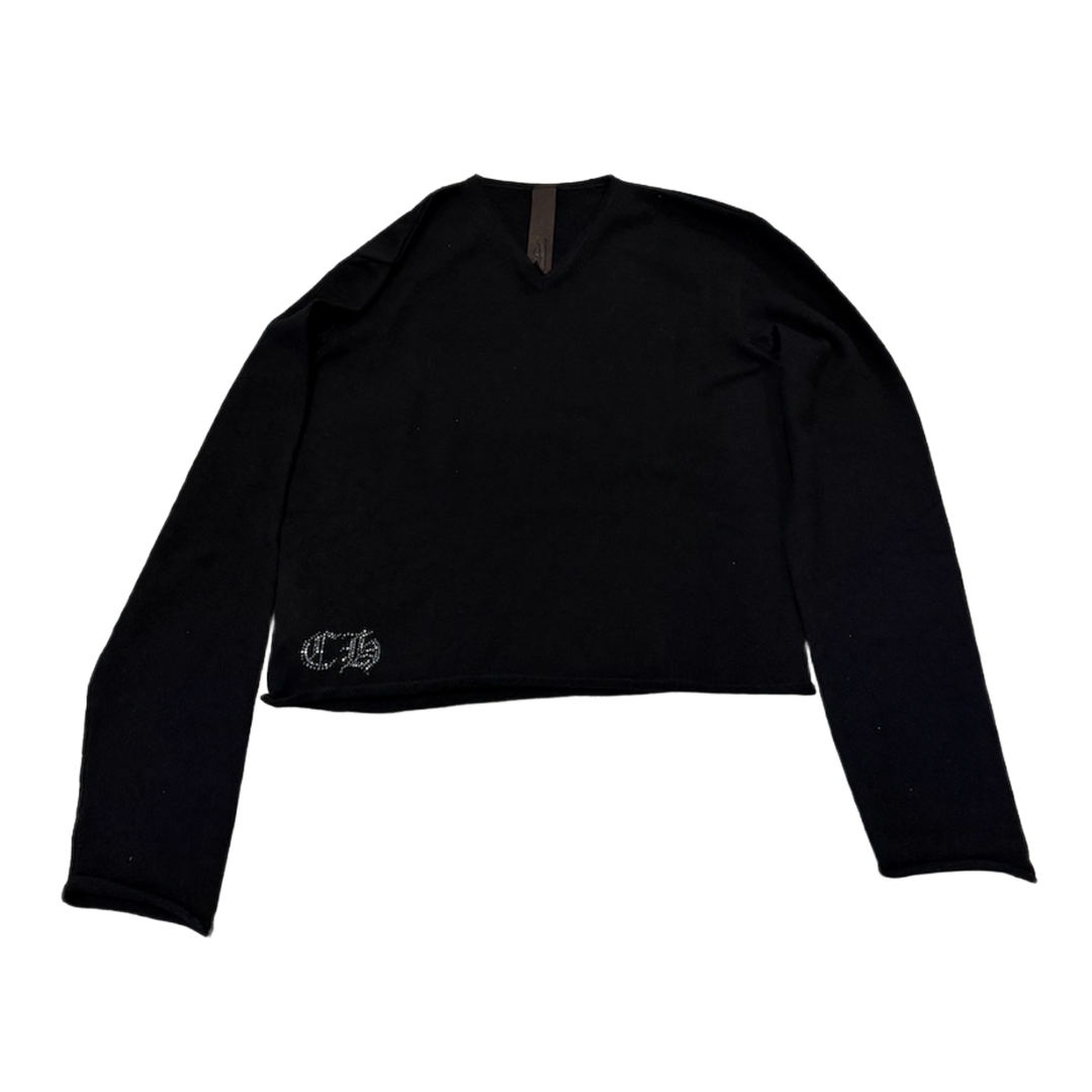 CHROME HEARTS ' FLORAL CROSS RHINSTONE' CASHMERE LONGSLEEVE