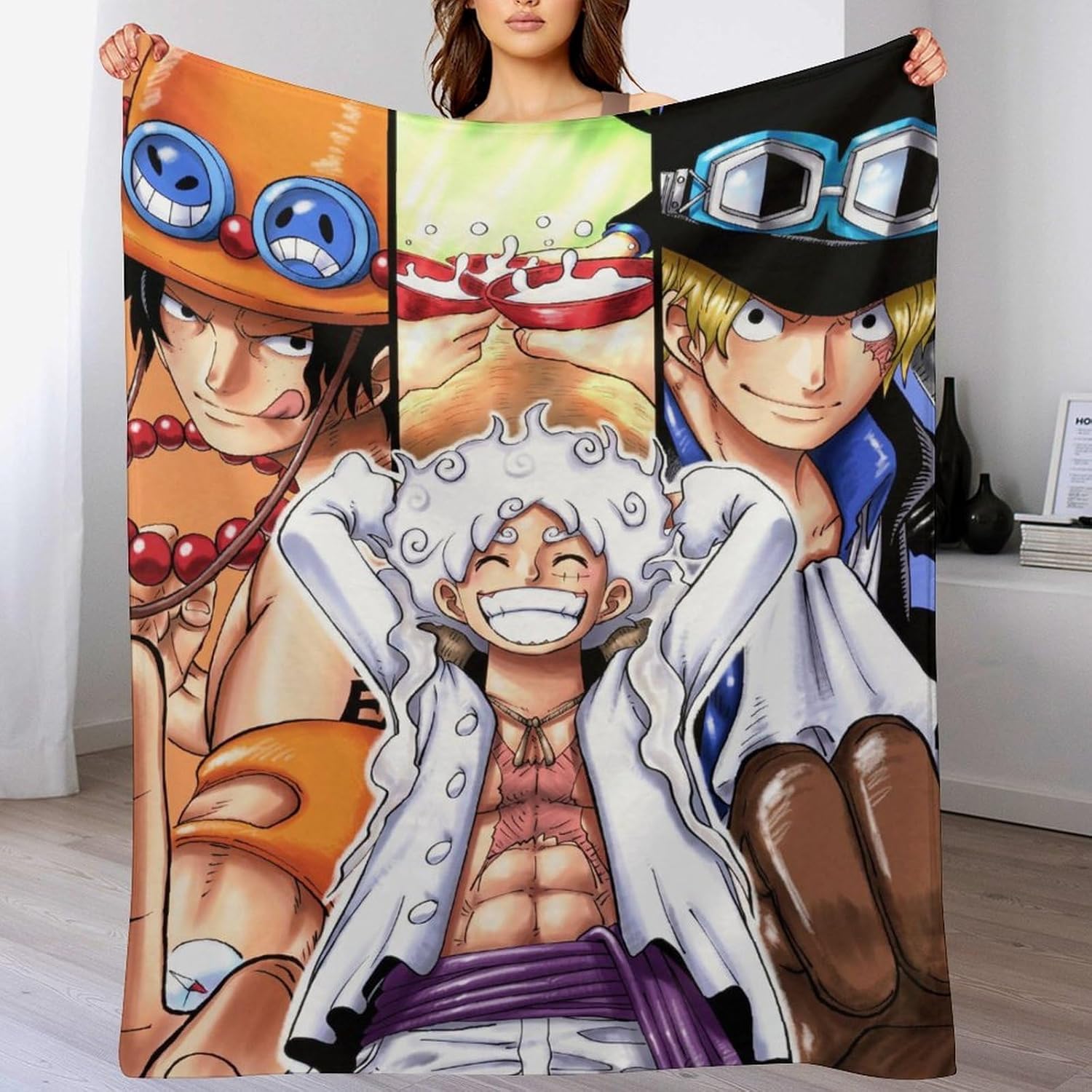 58102257-2 One Piece Blanket, Throw, Approx. 29.9 x 40.2 inches (76 x 102 cm), Anime Design, Print, Micro Fleece, Year-Round Use, Antibacterial, Dust Mite Resistant, Washable, Lightweight, Anti-static