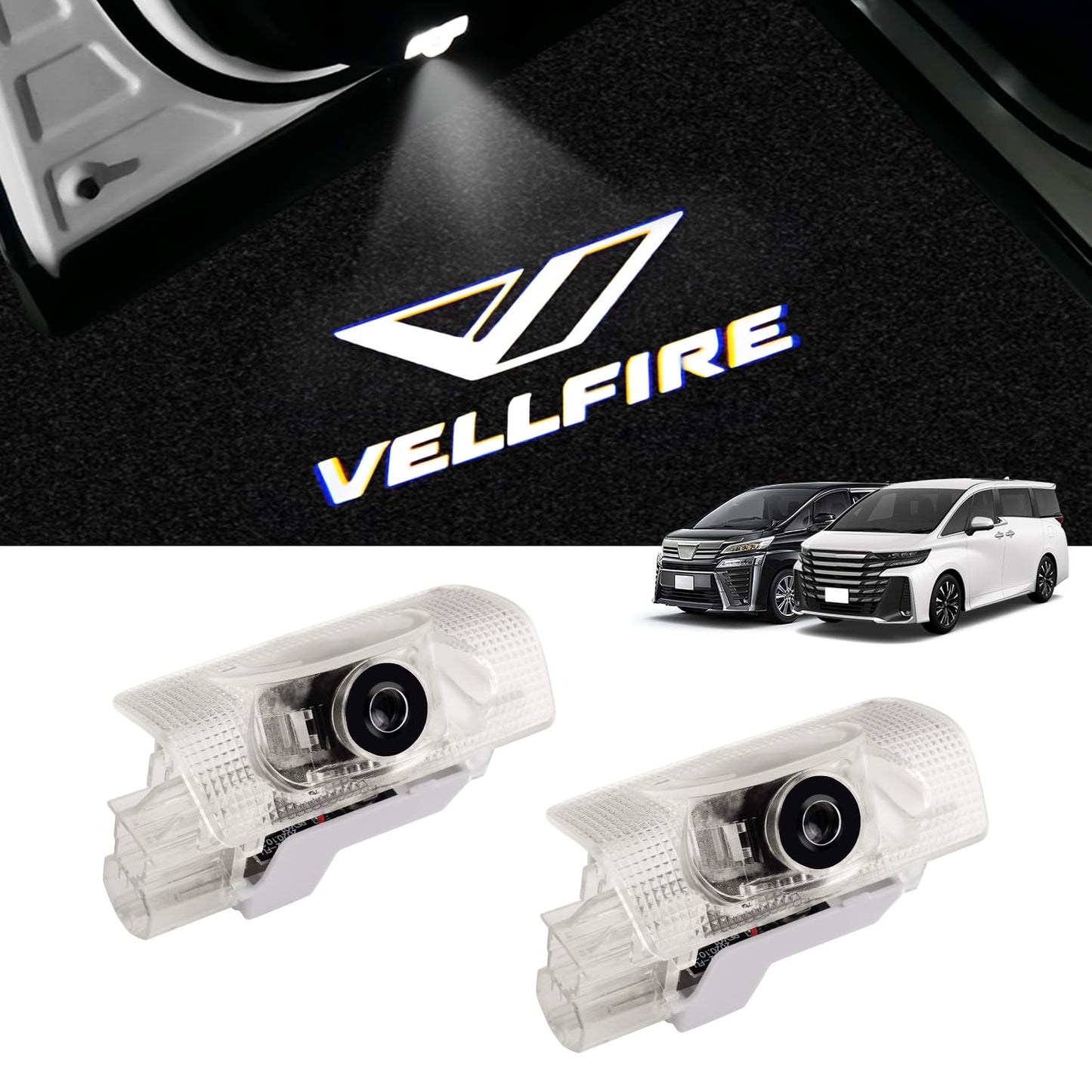 Toyota Vellfire AAHH4#/TAHA4# Door Welcome Light Exclusive Design, Genuine Replacement, High Brightness, Custom Parts, Accessories, Door Lamp, Mounting Tools, For Driver & Passenger 2PCS Set