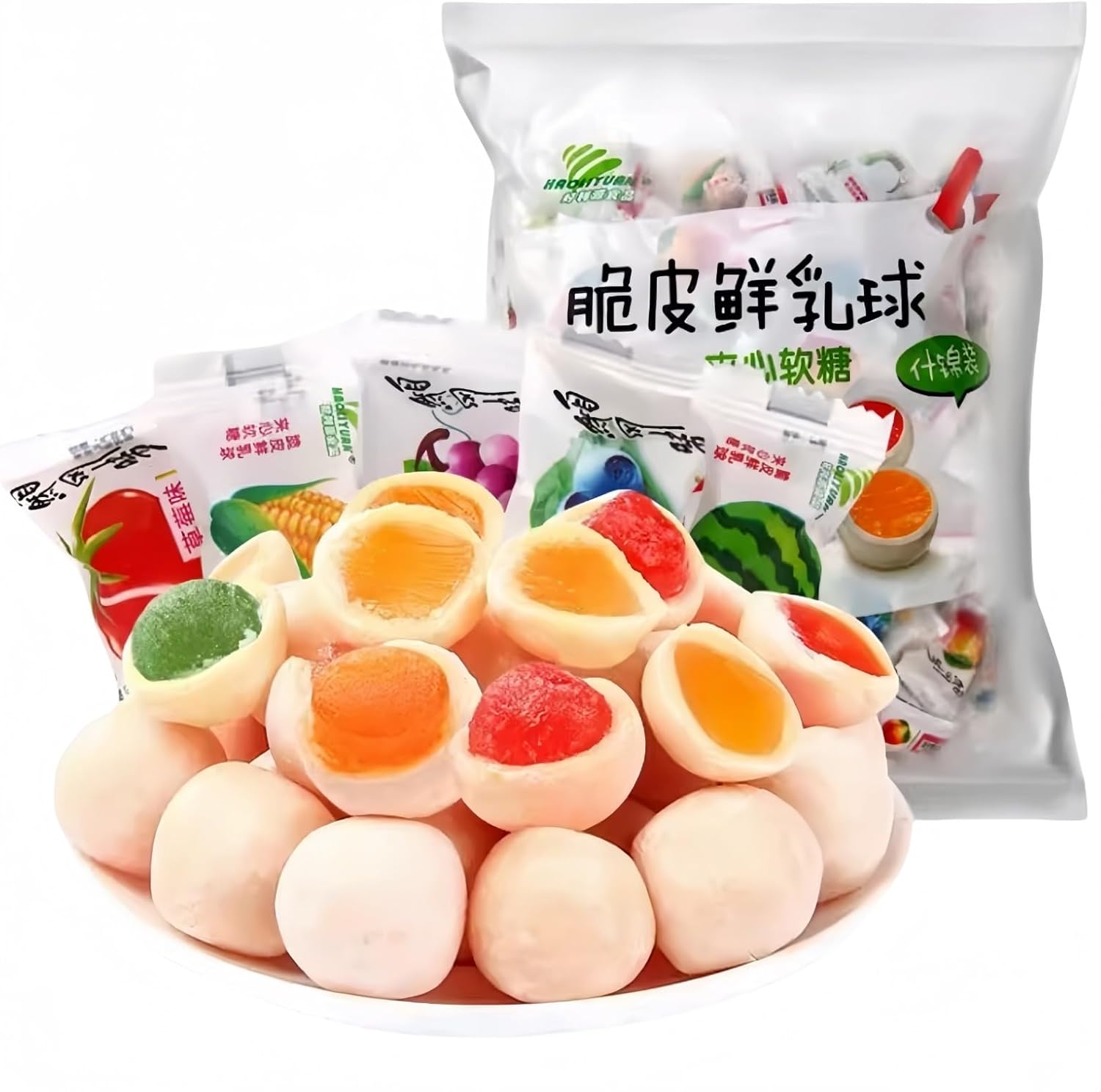 500g (110pcs) Crispy Milk Ball Softcandy Rich milk flavor wrapped in crispy skin. Double the delicious taste in a sip. Mixed flavors available and come individually packaged