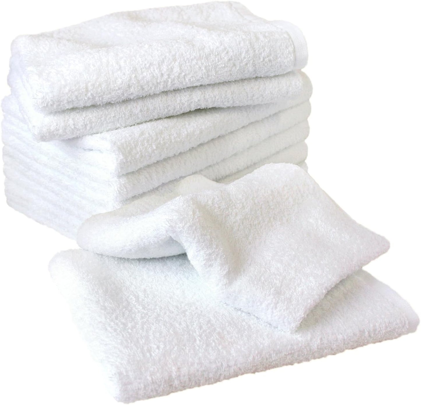 Face Towel, Set of 10, 13.4 x 35.4 in (34 x 90 cm), White (11 Colors), Osaka Senshu Towel, 100% Cotton, 34.7 oz (260 Monme), Long, Absorbs Fast, Quick Drying, Thin, Durable, Solid Color, Made in Japan