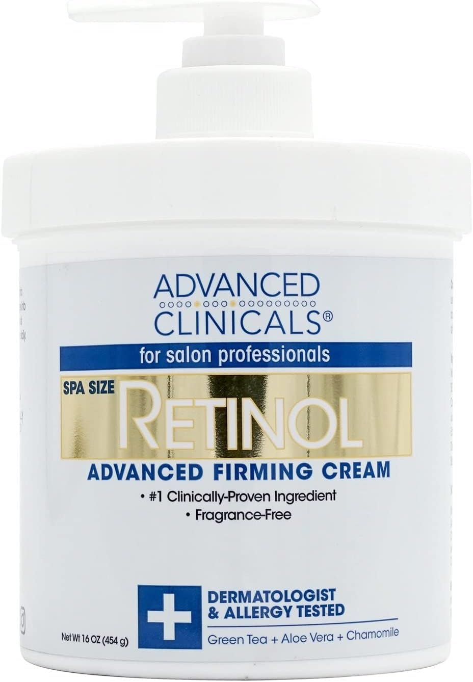 Advanced Clinicals Retinol Firming Cream, Fragrance-free, 16 oz (454 g)