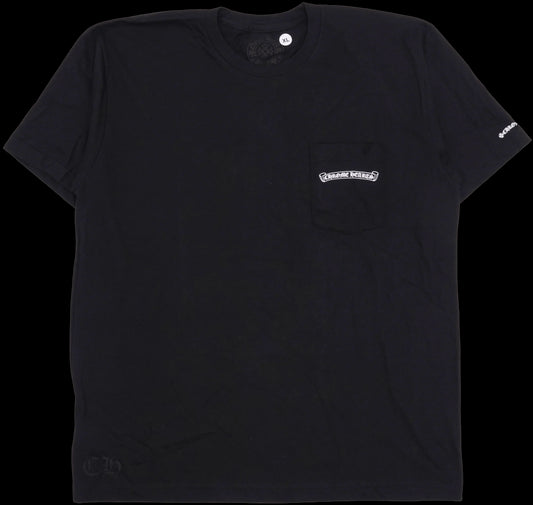 CHROME HEARTS 'BLACK' SCROLL LOGO POCKET TEE