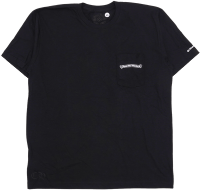 CHROME HEARTS 'BLACK' SCROLL LOGO POCKET TEE