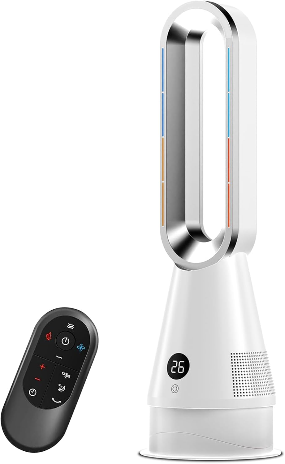 【2025 New Model Hot/Cold Dual Use・Adjustable Angles Up/Down Left/Right】Ceramic Heater Electric Fan Heater Hot/Cold Dual Use Ceramic Fan Heater Tower Fan Bladeless Fan Slim DC Motor ECO Constant