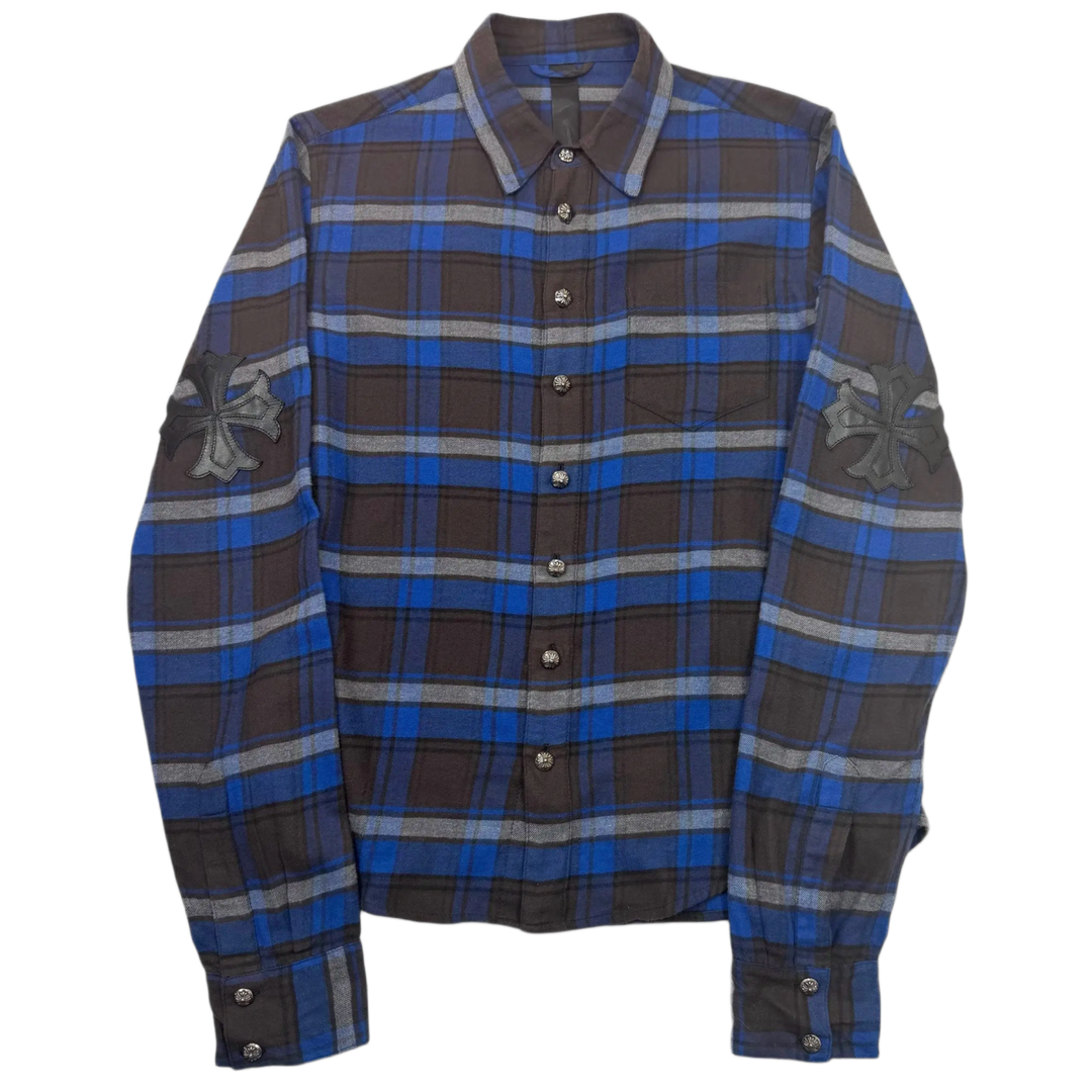 CHROME HEARTS 'BLACK/BLUE' PLUS CROSS PATCH FLANNEL