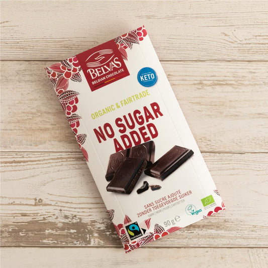 Organic JAS Certified Noir Tablet Chocolate, Sugar-free, Belvas Co. (Organic Chocolate) Fair Trade Gluten Free, Made in Belgium [3.2 oz (90 g)] [Room Temperature]