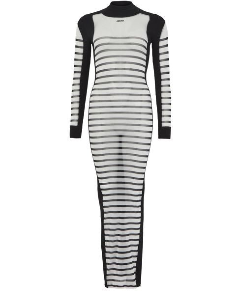 JEAN PAUL GAULTIER Mariniere メッシュ混 長袖ドレス - Image 1