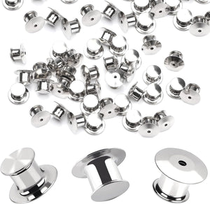 30 piezas de cierres de pin de metal con parte posterior de bloqueo | Nickel Plated Copper,convenient to carry, and blend seamlessly behind any pin,No Tools Required Spring Loaded Lock