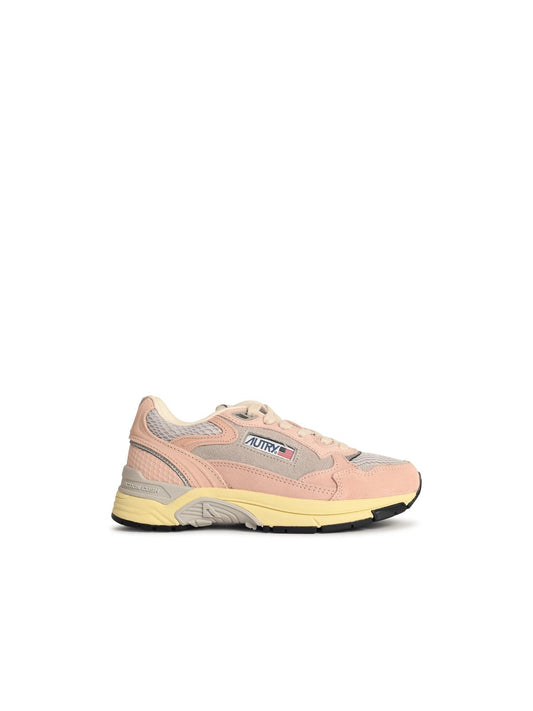 Autry 'Hyperway Low' 'Powder'メッシュとスエードスニーカーと銀 - Image 1