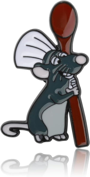 KEYCHIN - Broche de rata divertida Remy, chef, para fanáticos del chef, regalo para pequeños chefs, mouse esmaltado