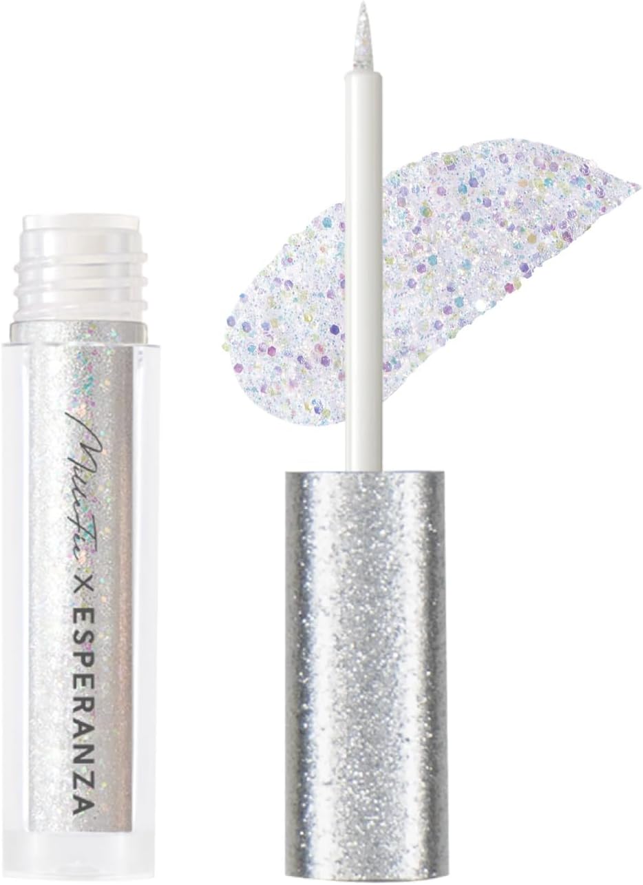 ESPERANZA x MilleFee Limited Collaboration Stella Glitter Liner (03 First Star E), Eyeliner, Glitter, Lustrous Teardrop Bag, Milfee