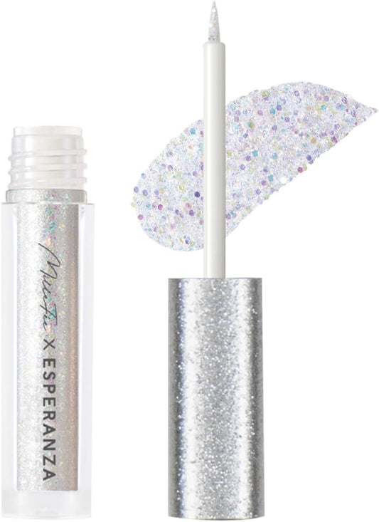 ESPERANZA x MilleFee Limited Collaboration Stella Glitter Liner (03 First Star E), Eyeliner, Glitter, Lustrous Teardrop Bag, Milfee