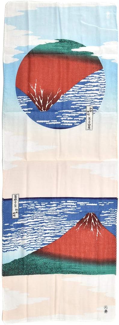 Nagomiya Tenugui Gauze, Made in Japan, Hokusai Ukiyo-e Hand Towel, Double Gauze Mask, Fabric, Heat Stroke, Prevention of Heat Stroke, Unisex
