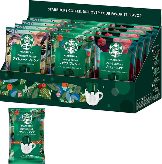 Starbucks Origami Personal Drip Coffee, 3 Types Assortment Box (12 Servings), Coffee, Drip, Regular Coffee, Black Coffee, Gift, Individual Packaging