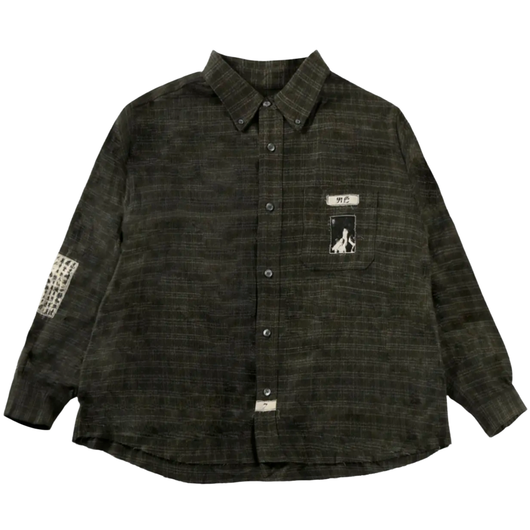 ENFANTS RICHES DÉPRIMÉS 'GREEN PLAID' FLANNEL SHIRT