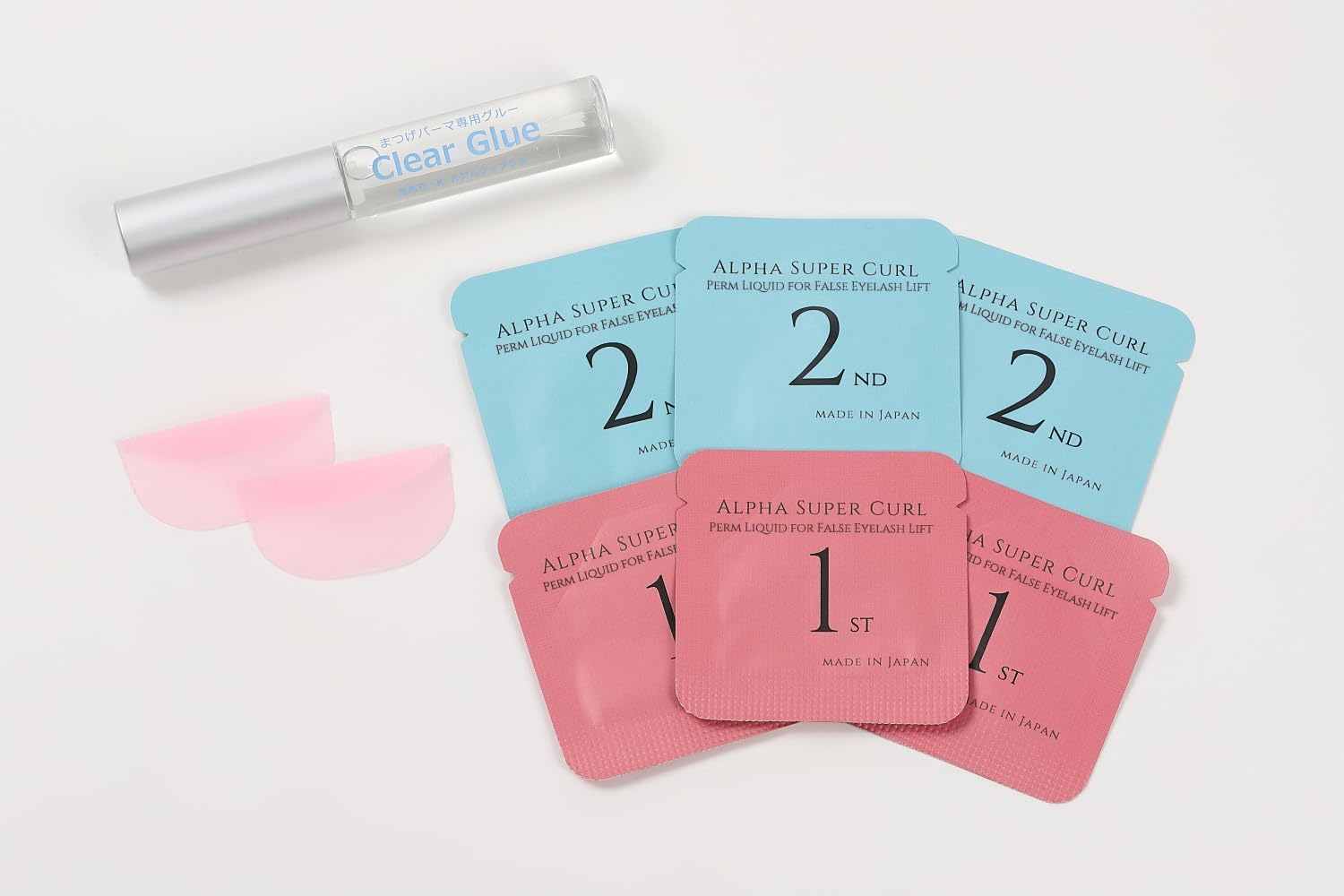 Professional Grade Perm for Domestic Eyelashes Small Devil Jagged Lot Set Pouch Perm (Medium)