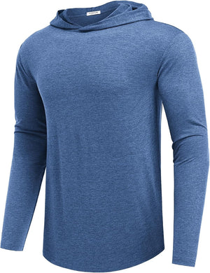 PINSPARK Sudaderas ligeras con capucha tipo pullover para hombres, manga larga, sudadera con capucha para golf, gimnasio, entrenamiento, sudadera atlética