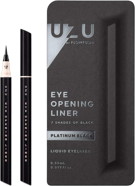 UZU BY FLOWFUSHI 7 Shades of Black [Platinum Black] Liquid Eyeliner Hot Water Off Hypoallergenic
